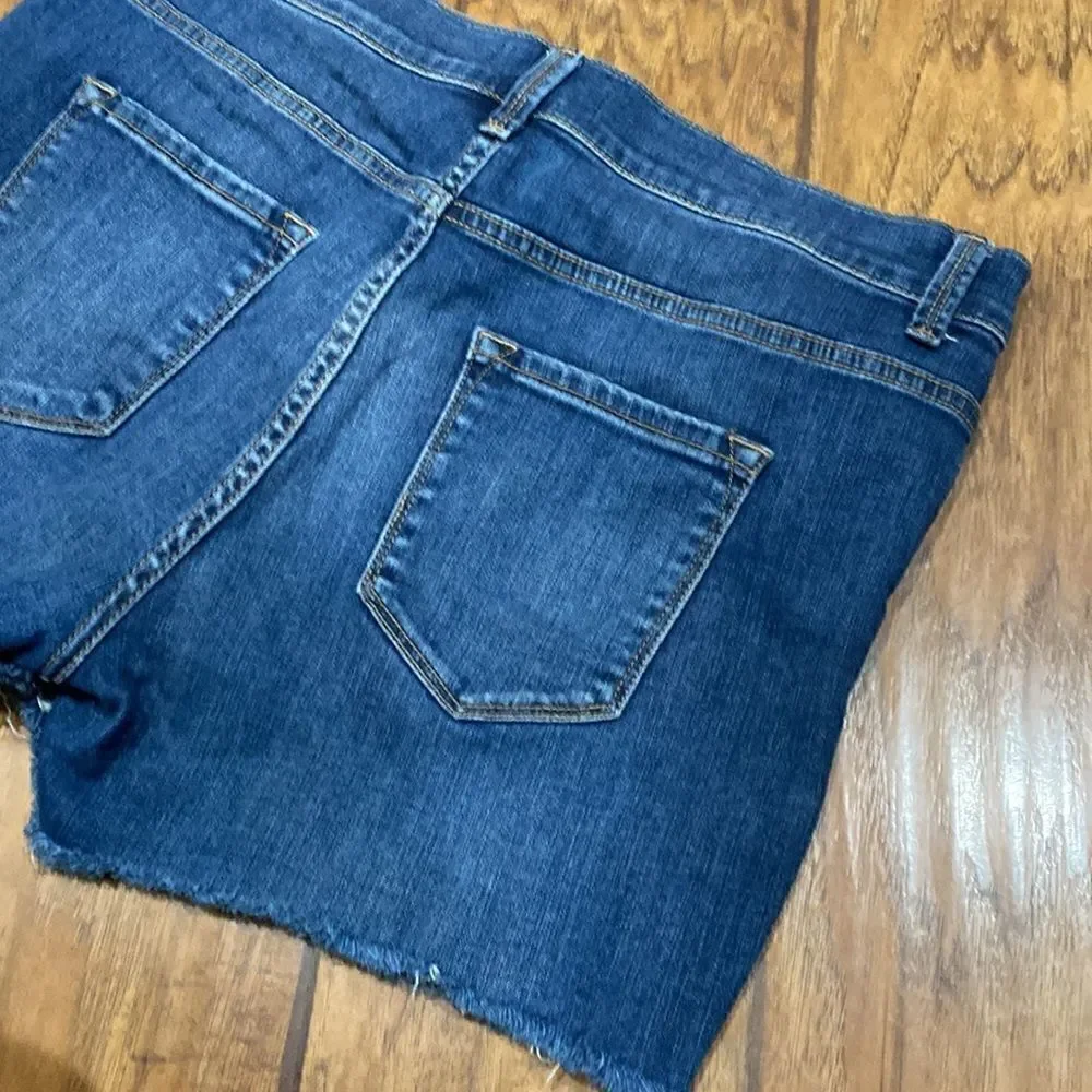 Forever 21 Plus Distressed Stretch Denim Shorts Cut offs